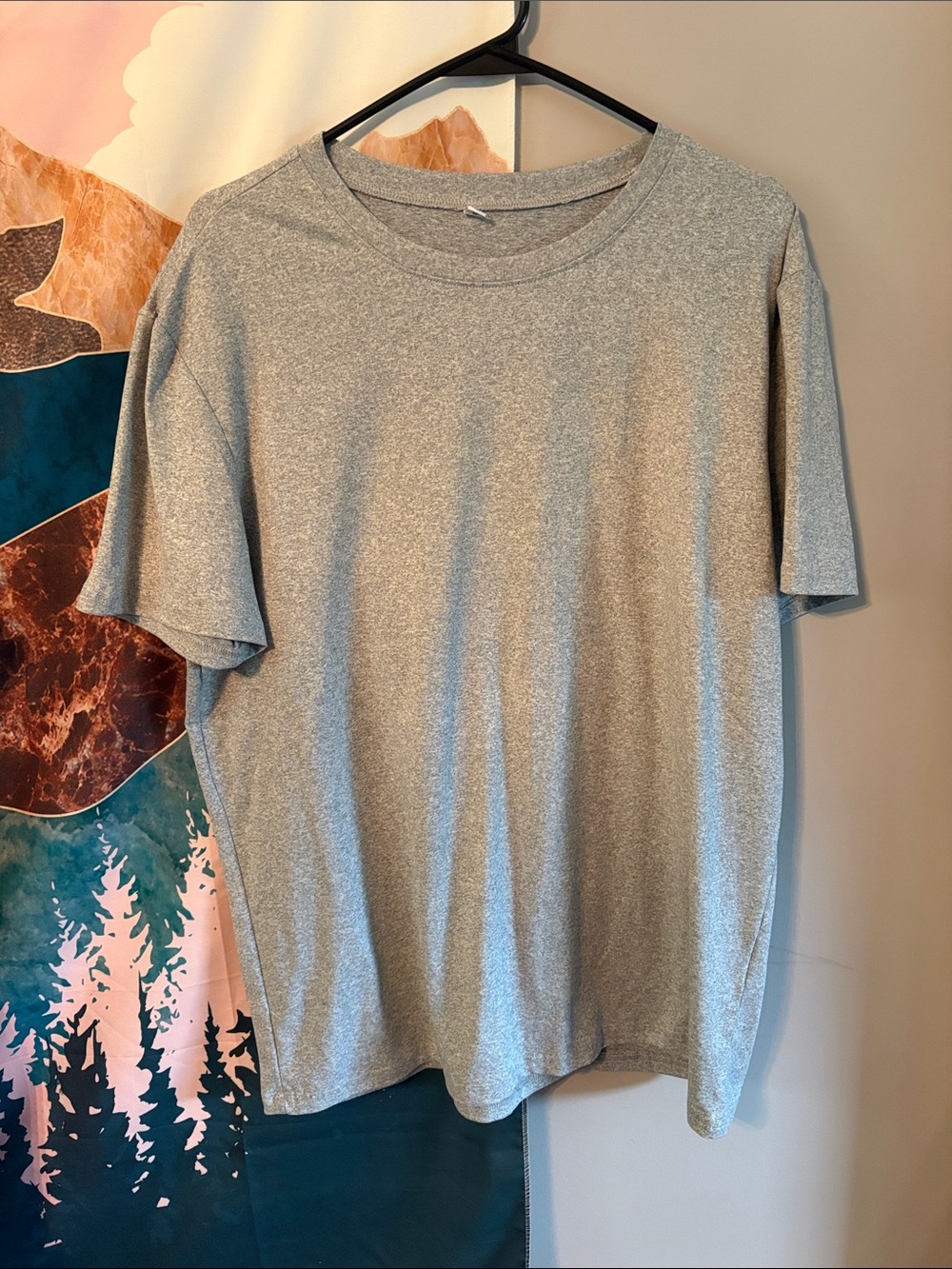 SHEIN Women's Heather Gray Crew Neck Short Sleeve Tee